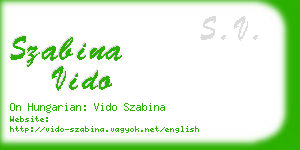 szabina vido business card